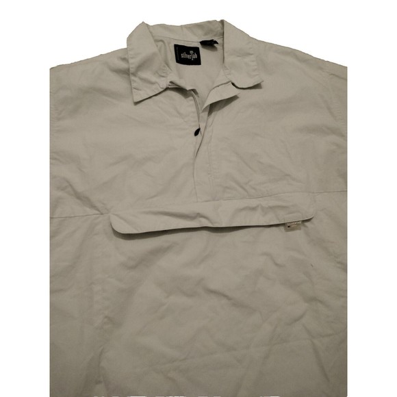 Levi's SilverTab Button Shirt White/Beige Short Sleeve Men XL Hidden Pocket - Picture 3 of 9